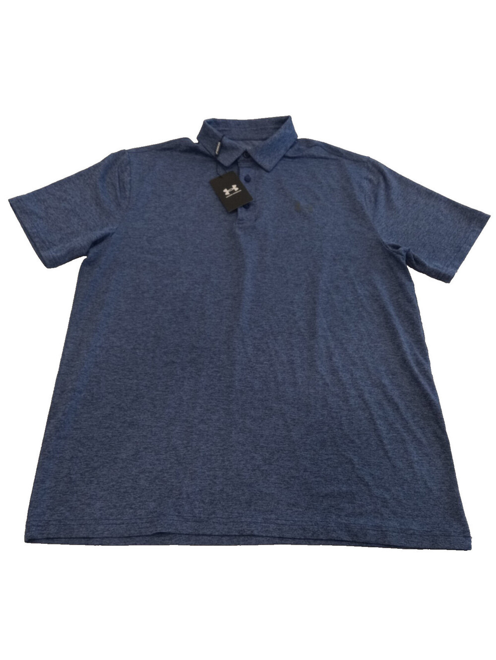 Under Armour Playoff Polo Shirt Mens Large Blue Heathered Short Sleeve Loose NWT
